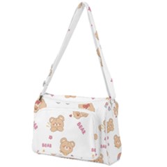 Illustrations Bear Cartoon Background Pattern Front Pocket Crossbody Bag by Sudhe