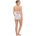 Pig Cartoon Background Pattern Scallop Top Cut Out Swimsuit View2