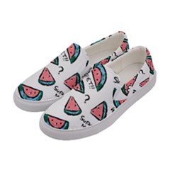 Illustration Watermelon Fruit Sweet Slicee Women s Canvas Slip Ons by Sudhe