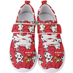 Rabbit Background Cartoon Men s Velcro Strap Shoes by Sudhe