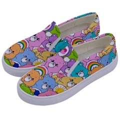 Care Bears Bear Background Cartoon Kids  Canvas Slip Ons by Sudhe