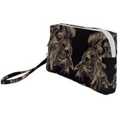 Animalsangry Male Lions Conflict Wristlet Pouch Bag (small) by Jancukart