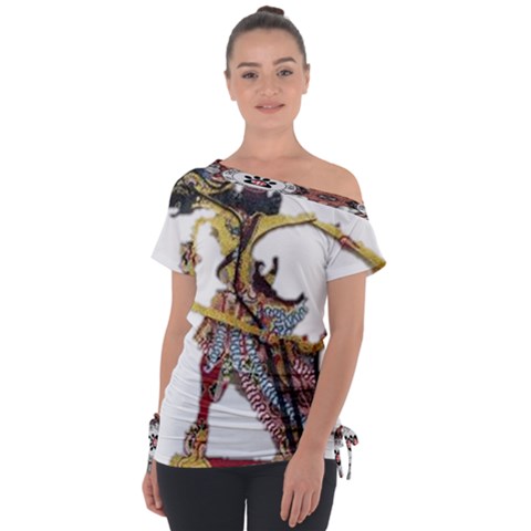 Im Fourth Dimension Abimanyu Off Shoulder Tie-up Tee by imanmulyana