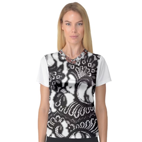 Im Fourth Dimension Black White 66 V-neck Sport Mesh Tee by imanmulyana