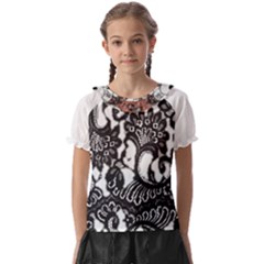 Im Fourth Dimension Black White 66 Kids  Frill Chiffon Blouse by imanmulyana