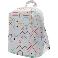 Mathematics Geometry Geometric Shape Euclidean Pattern Zip Up Backpack by Sapixe