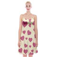 Valentine Flat Love Hearts Design Romantic Spaghetti Strap Velvet Dress by Amaryn4rt