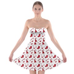 Christmas Template Advent Cap Strapless Bra Top Dress by Amaryn4rt