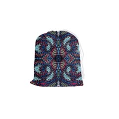 Blue Onn Burgundy Drawstring Pouch (small) by kaleidomarblingart