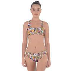 Background Christmas Santa Claus Criss Cross Bikini Set by danenraven