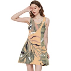 Leaves Monstera Picture Print Pattern Inside Out Racerback Dress by Ravend