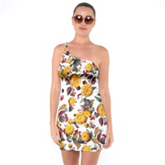 Pumpkin Fruit Flower Pattern One Soulder Bodycon Dress by Ravend