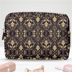 Vintage Batik Art Architecture Pattern Make Up Pouch (medium) by Ravend