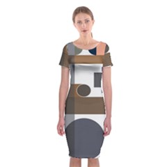 Background Wallpaper Abstract Classic Short Sleeve Midi Dress by Ravend