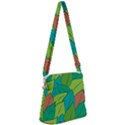 Leaves Pattern Autumn Background Zipper Messenger Bag View1