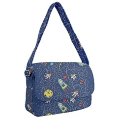 Illustration Cat Space Astronaut Rocket Maze Courier Bag by Ravend