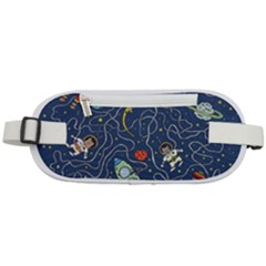 Illustration Cat Space Astronaut Rocket Maze Rounded Waist Pouch by Ravend