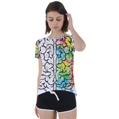 Illustration Brain Mind Psychology Idea Drawing Short Sleeve Foldover Tee by Ravend