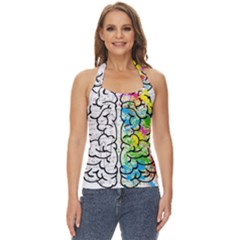 Illustration Brain Mind Psychology Idea Drawing Basic Halter Top by Ravend