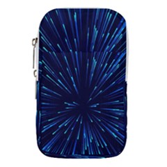 Particle Art Background Blue Waist Pouch (small) by Ravend
