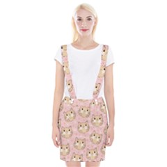 Cat Pattern Pink Background Braces Suspender Skirt by danenraven