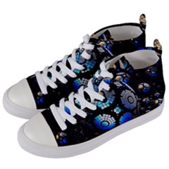 Illustration Tech Galaxy Robot Bot Science Women s Mid-top Canvas Sneakers by danenraven