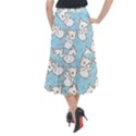 Seamless-little-cat-dragonfly-pattern Midi Mermaid Skirt View2