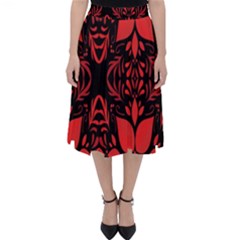 Christmas Red Black Xmas Gift Classic Midi Skirt by artworkshop