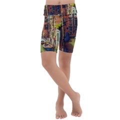 Venice Canals Art   Kids  Lightweight Velour Cropped Yoga Leggings by ConteMonfrey