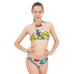 Christmas-gifts-gift-red-december High Neck Bikini Set by Jancukart