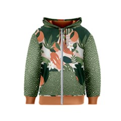 Tropical Polka Plants 2 Kids  Zipper Hoodie by flowerland