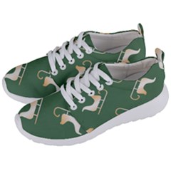 Gold Santa s Sleigh Green Print Men s Lightweight Sports Shoes by TetiBright