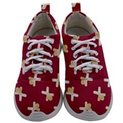 Gold Gingerbread Man Burgundy Mens Athletic Shoes by TetiBright
