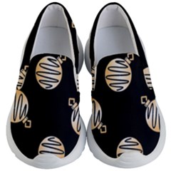 Gold Ornaments Black Kids Lightweight Slip Ons by TetiBright