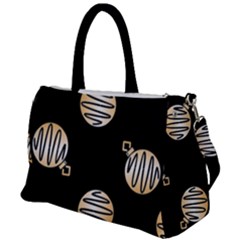 Gold Ornaments Black Duffel Travel Bag by TetiBright