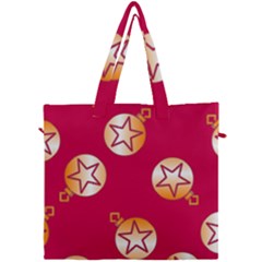 Orange Ornaments With Stars Pink Canvas Travel Bag by TetiBright