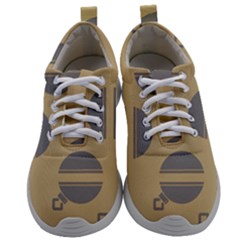 Gray Stripe Ornaments Brown Mens Athletic Shoes by TetiBright