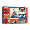 Toy Transport Cartoon Seamless-pattern-with-airplane-aerostat-sail Yacht Vector Illustration Deluxe Canvas 18  x 12  (Stretched) View1