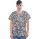 Weird Cute Fantasy Monsters Motif Pattern Men s V-Neck Scrub Top View1