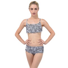 Weird Cute Fantasy Monsters Motif Pattern Layered Top Bikini Set by dflcprintsclothing