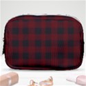 Dark red classic plaids Make Up Pouch (Small) View1