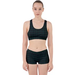 Black And Dark Green Small Plaids Work It Out Gym Set by ConteMonfrey