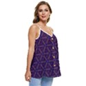 Background Pattern Texture Purple Casual Spaghetti Strap Chiffon Top View3