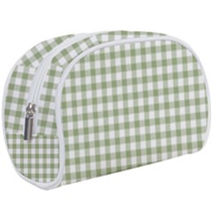 Green Tea White Small Plaids Make Up Case (large) by ConteMonfrey