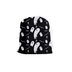 Ghost Background Halloween Drawstring Pouch (medium) by Wegoenart