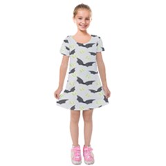 Boo! Bat Rain - Halloween Decor  Kids  Short Sleeve Velvet Dress by ConteMonfrey