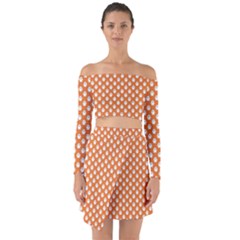 Cute Little Ghosts Halloween Theme Off Shoulder Top With Skirt Set by ConteMonfrey