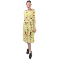 Ice Cream Cone Dessert Ruffle End Midi Chiffon Dress by Wegoenart