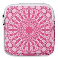 Mandala Pink Abstract Mini Square Pouch by Wegoenart