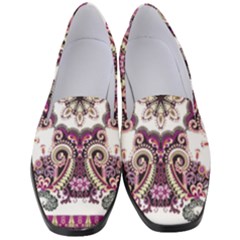 Multicolored Pattern Illustration Purple Peacock Women s Classic Loafer Heels by Jancukart